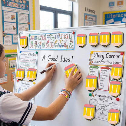 YooNotee 48 Pack Pencil Magnetic Dry Erase Erasers 2x2 Inch, Mini Whiteboard Dry Erasers Back to School Supplies Chalkboard Cleaning Pads for Classroom Office Kindergarten Decor