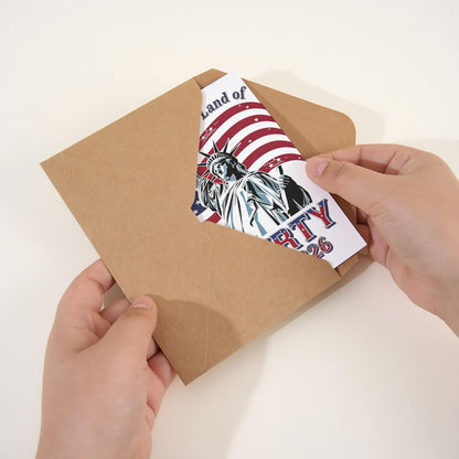 MEGLORT 250th Anniversary Greeting Cards with Envelopes, 5-Pack 4"x 6"(Folded), America 250 Years Card, Patriotic Thank You Cards for Veterans Day, Memorial Day, 4th of July & Military Gifts
