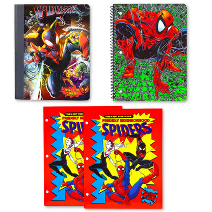 Marvel Spiderman School Supplies Set - Bundle with 2 Notebooks, 2 Portfolio Folders, Stickers, More | Spiderman School Supplies Set for Boys, Kids