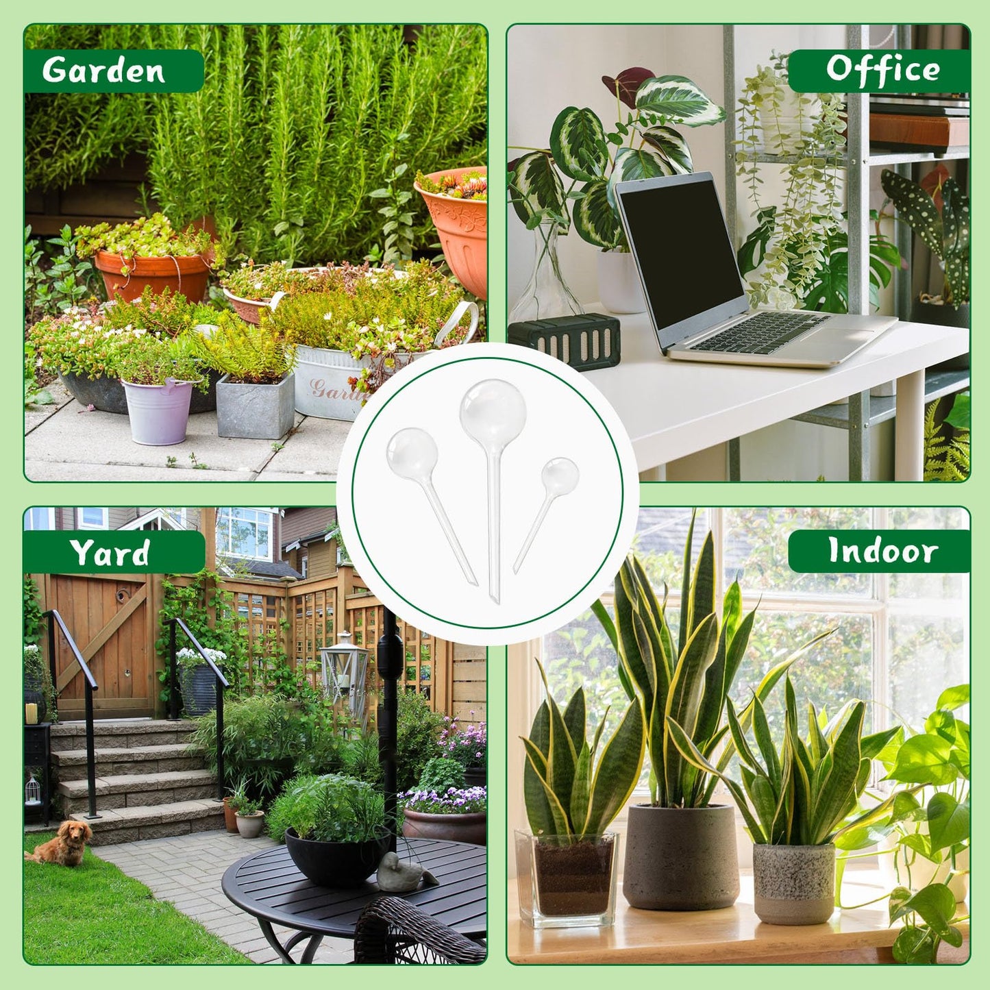 Pynqdfu 20 PCS Clear Plant Watering Globes,Plastic Self-Watering Bulbs,Self Watering Planter Insert Plant Accessories for Plants Indoor,Outdoor,Flowerpot,Home Garden(Large,Medium,Small)
