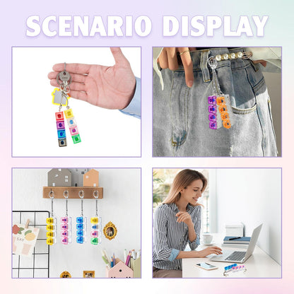 12PCS Keyboard Fidget Toy, Keyboard Clicker Fidget Toy, Clicky Keychain Stress Relief Sensory Toys Goodies Bag Stuffers for Kids & Adults, Party Favors Birthday Gifts Classroom Prizes.