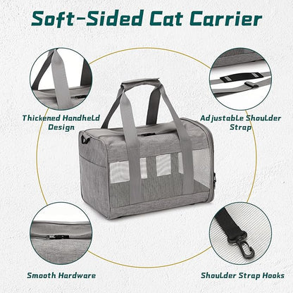 PINVNBY Small Pet Carrier, Guinea Pig Carrier, Bunny Carrier for Travel Camping Outdoor, Breathable Pet Portable Hand Bag for Hamster Rabbit Guinea Pig（Gray）