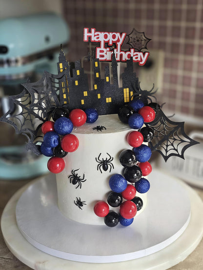 48Pcs Superhero Birthday Cake Decoration Superhero Party Favors Cupcake Cake Decoration Spider Cake Decoration