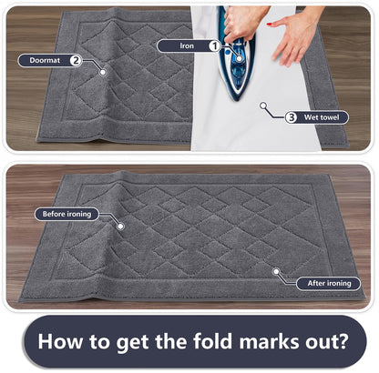 REFETONE Dirt Trapper Door Mat 32" x 40", Washable Indoor Doormat Rubber Backing Non Slip, Resist Dirt and Absorbent Entrance Mat, Low Profile Inside Floor Mats for Front Back Door and Entryway, Grey