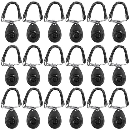 Frienda 18 Pieces Dog Training Clicker, Pet Behavioral Training Clickers with Wrist Strap for Dogs Cats Puppy Birds Horses(Black)
