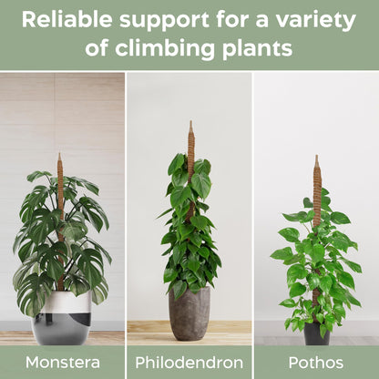 2 Pack 28'' Bendable Moss Pole Monstera Plant Support for Climbing Indoor Plants - Stakes for Potted Climbers - Tall Sticks Indoor Trellis for Houseplants - Accessories for Monstera Pot