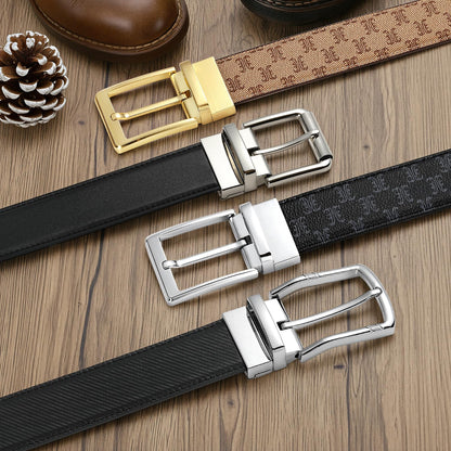 ITIEZY Reversible Belt for Men 1 Piece - 35mm Double Sided Mens Belt Leather for Dress and Casual, Customizable Fit for Elegant Style, Black/Brown
