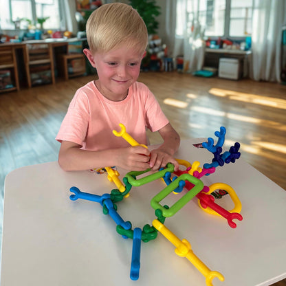 LAVIBI Click & Create Builder Set (80 pcs) - STEM Educational Interlocking Building Blocks for Kids Ages 2-7, Creative Construction Toy for Boys & Girls, Colorful Fine Motor Skills Toy
