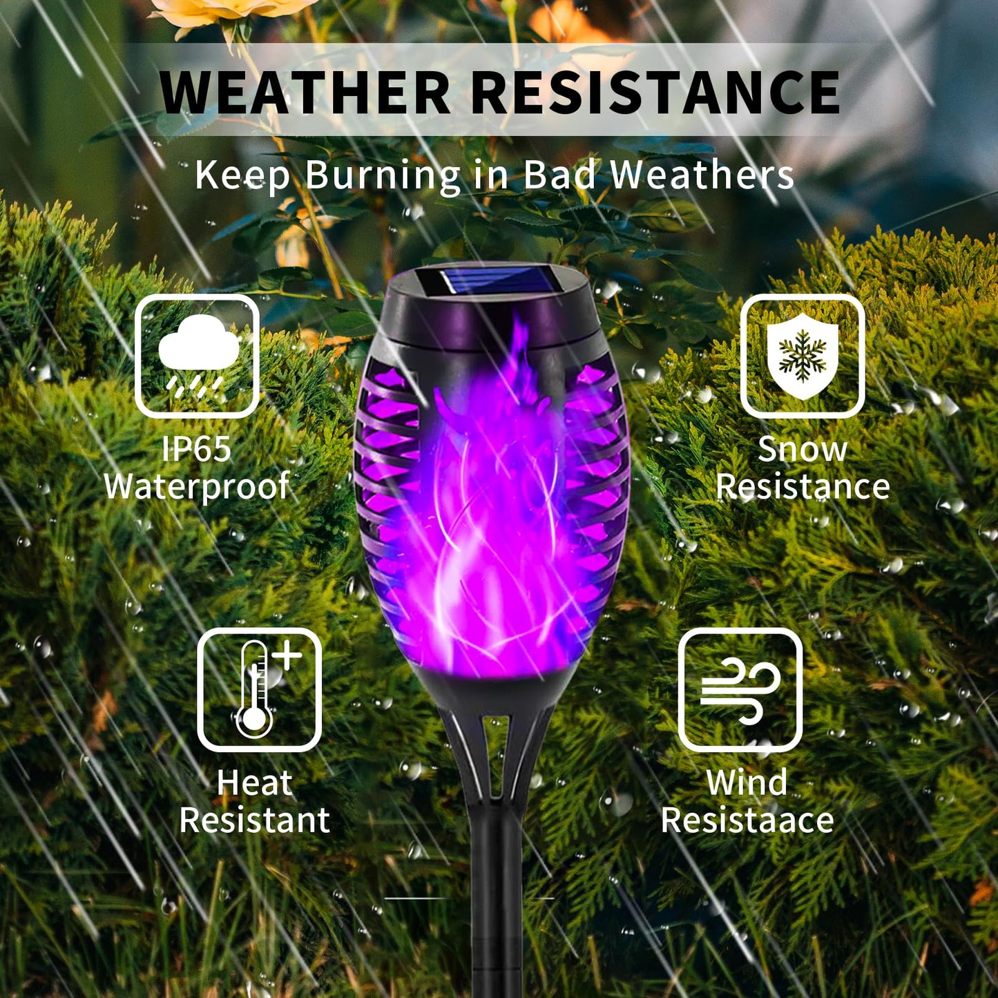 Swingers Solar Lights Outdoor,Halloween Solar Torch Lights with Flickering Flame,Waterproof Outdoor Garden Lights for Outside Patio Pathway Yard Decorations(12, Purple)