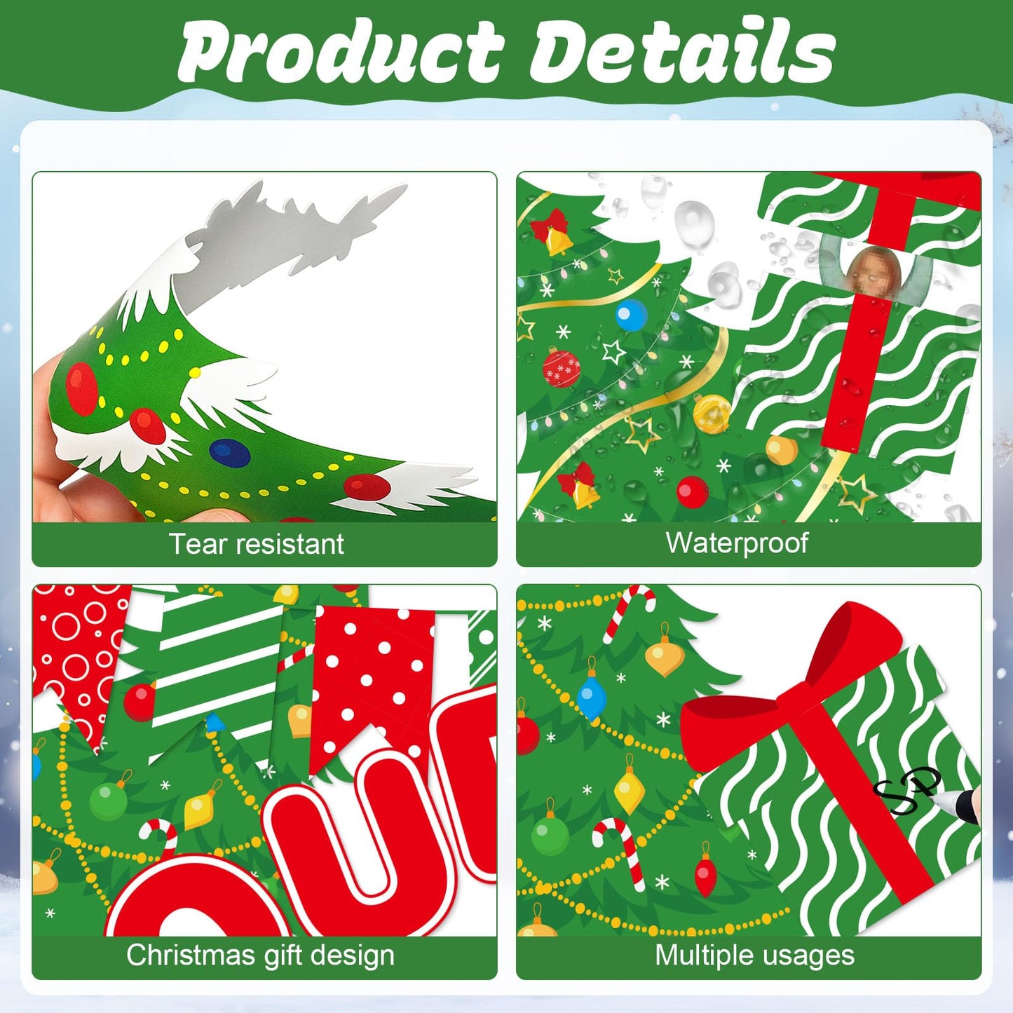 HIQINLUG Christmas Bulletin Board Decorations Set Christmas Classroom Decoration Xmas Boxes Bulletin Board Decor Cutouts For Xmas Holiday Party Classroom School Home Wall Decor