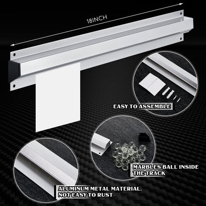 Henoyso 2 Pcs Restaurant Ticket Holder 16/18/24/28/30/32/40/44" Slide Check Rack Receipt Holder Aluminum Silver Order Ticket Rack for Commercial Kitchen Office Cafes Pubs Bar(18 Inch,No Slot)
