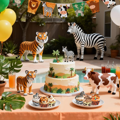 Glavatrix 300PCS Animal Print Cupcake Liners Zebra Tiger Cow Print Standard Size Muffin Cupcake Wrapper Paper Baking Cups for Zoo Safari Baby Shower Jungle Animal Theme Birthday Party Candy Cake Decor