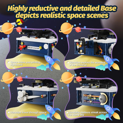 Solar System Building Sets，Compatible with Lego Space, Rotatable Planet Toys for Boys Age 8-12 with 9 Planets & Rocket Sets,Solar System for Kids,Gifts for Boys & Girls Age 8-14 Years Old，775 PCS
