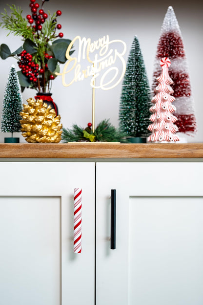 Knobēz Handlez 10pk Small Covers, Peppermint Stick Festive Holiday Decor