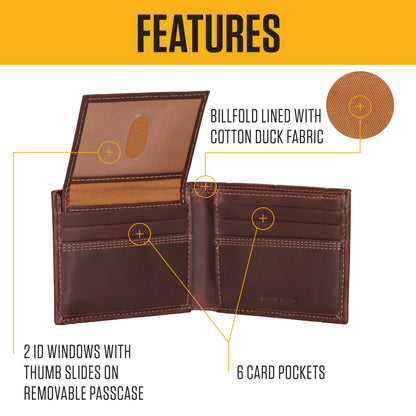 Carhartt Men’s Leather Triple Stitch Wallet, Durable Full-Grain Leather Bifold, Trifold & Rodeo Styles, Gifts for Men