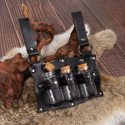 SUMGOGO Cork Potion Bottle Belt Loop Magic Vial Jar Glass Hollween Festival Cosplay Costume Decor Accessory Plague Doctor Witch Prop