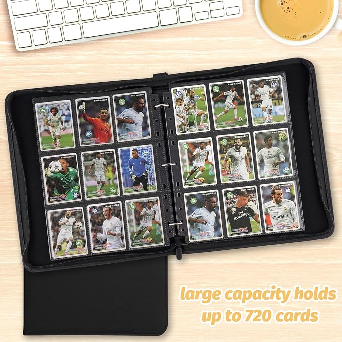 Trading Card Binder, Card Collection Binder Album Folder with 720 Side Loading Pockets, 9 Pocket Trading Card Album Folder for TGC,MTG, Baseball Cards, Yugioh
