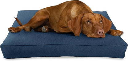 Large - 42 x 28 x 5 - Blueberry Premium Organic Hemp Dog Bed - CertiPUR Fill - Removeable Cover