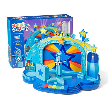 hand2mind Numberblock Five’s Musical Superstar Stage, Play Figure Playsets, Toddler Music Toys, Number Toys, Counting Toys, Math Toys for Kids 3-5, Preschool Learning Toys, Birthday Gifts for Kids