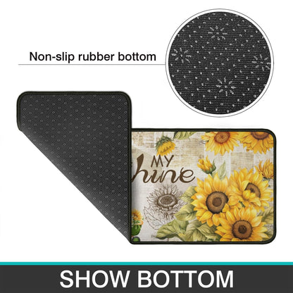Ghroiep 2 Piece Sunflower Kitchen Decor Rugs Set, Farmhouse Country Dwarf Kitchen Rugs and Mats Non Skid Washable Absorbent Microfiber Kitchens Accessories Decoration Floor Mats 17"x47"+17"x30"
