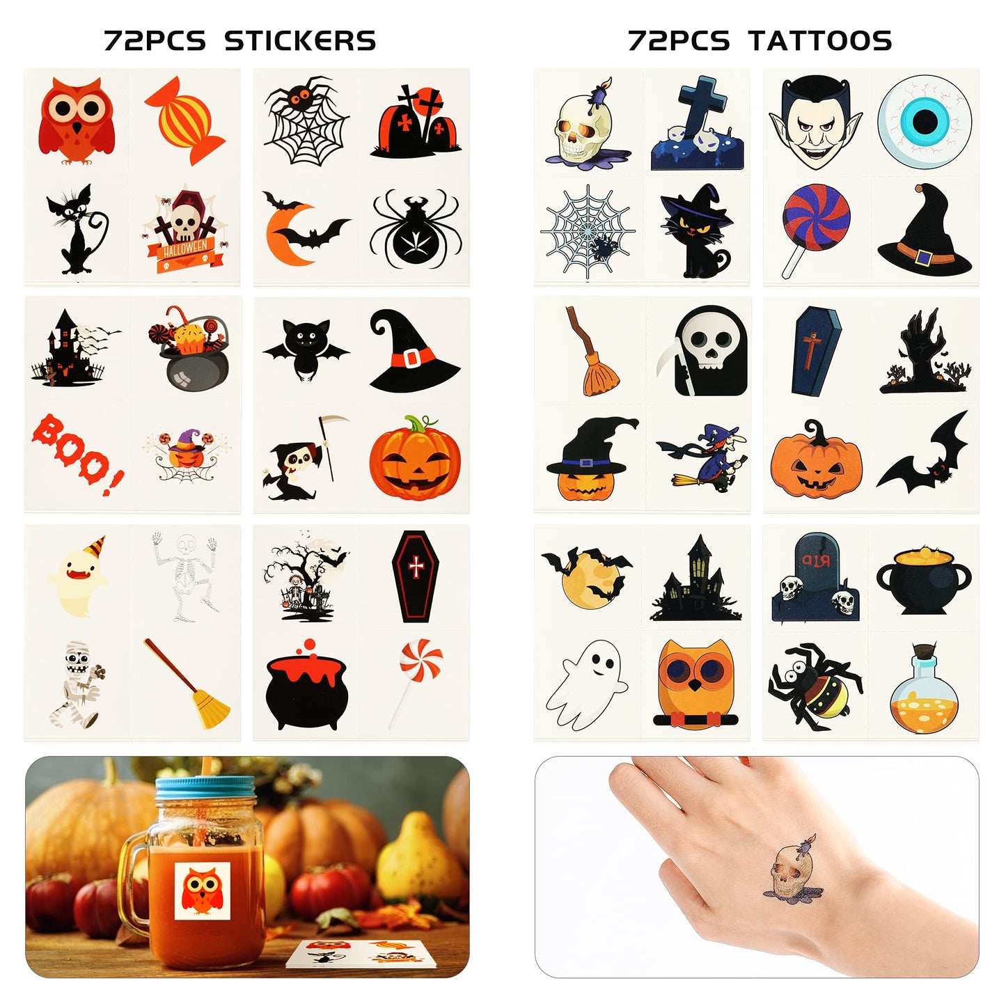 Max Fun 192pcs Halloween Party Favors Toys Stamps Halloween Stickers for Kids Halloween Party Supplies, Goodies Bags, Classroom Game Reward Prizes(Halloween)