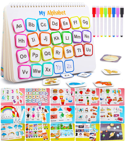 Huijing Montessori Preschool Learning Activities Busy Book - Workbook Activity Binder / Toys for Toddlers, Autism Learning Materials and Tracing Coloring Book