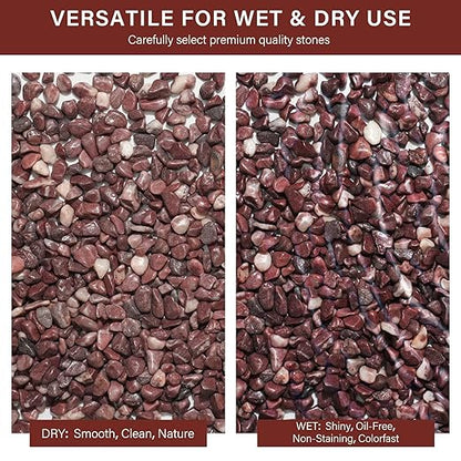 NUPICK 12 lbs Pebbles for Indoor Plants, 3/8 Inch Pea Gravel for Fish Tank, Polished Decorative Rocks for Succulent, Natural River Stones for Vases, Cactus, Landscaping, Bird Bath, Aquarium, Red
