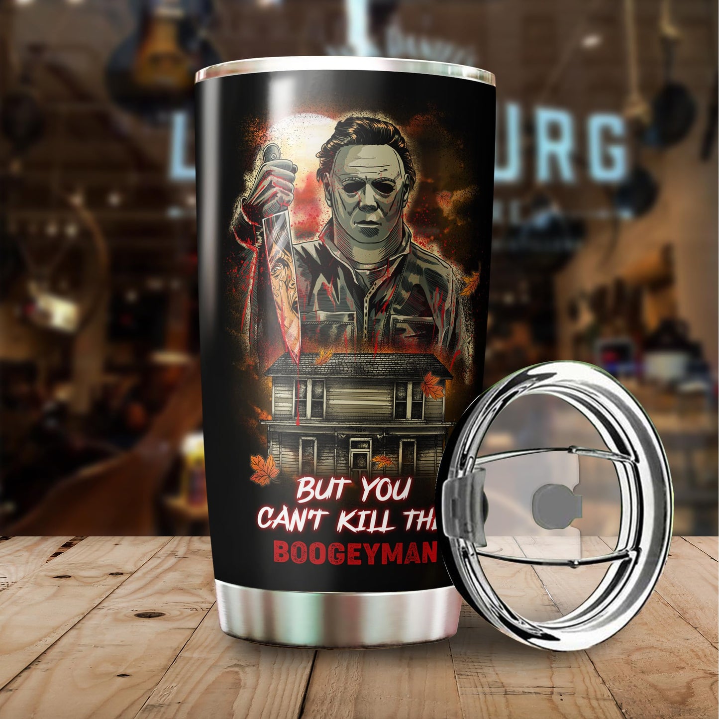 MARSANA Horror Tumbler - 20oz Stainless Steel Halloween Cup - Horror Mug - Gift for Adults
