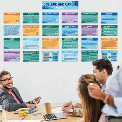 Outus 29 Pcs College and Career Readiness Posters Bulletin Board Kits for High School Classroom Decorations College Jobs and Career Interactive Bulletin Board Set Higher Educational Poster (Boho)