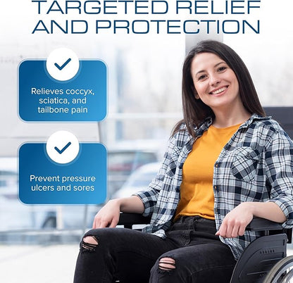 Kölbs Gel Extreme Wheelchair Cushions Seat Cushion, Coccyx, Sciatica & Tailbone Pain Relief Seating Pad Ideal for Office, Kitchen Wheelchairs and Auto, 20 x 16, 3 Inch Thick