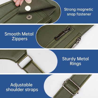Pawbena Double Shoulder Armpit Bag for Men, Anti-Theft Underarm Shoulder Holster Bag with Adjustable Strap, Hidden Phone Wallet Pocket for Travel & Daily Commute (Army Green)
