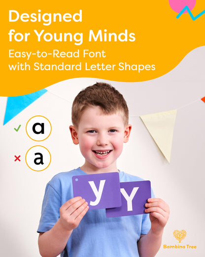 Spanish Alphabet Flash Cards - Thick ABC Flash Cards for Kids Ages 3-6 - Lowercase & Uppercase Letter Recognition Learning Game