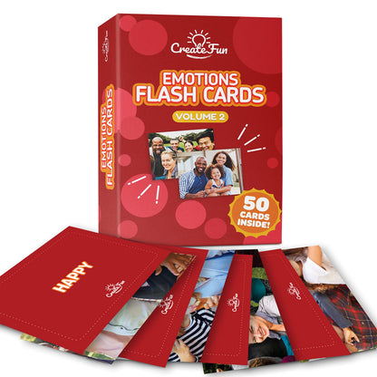 50 Emotions Flash Cards Volume 2 - Feeling Photo Cards for Kids, Adults, Seniors, Homeschool, Speech Therapy, ABA, Dementia, Aphasia, Occupational Therapy, ESL and Autism Learning Material