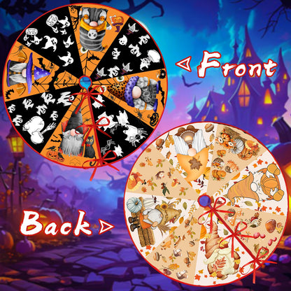 Sozize Fall Halloween Tree Skirt 36 Inch Reversible Thanksgiving Day Double Sided Print Mat Christmas Party Supplies for Home Tabletop Trees Holiday Decoration