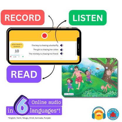 Brainy Bug English Learning Flashcards with App-Enabled Audio Feature | SVO Sentences | Action Words, Grammar & Sentence Practice | Eary Learners | Special Needs | Home Schooling
