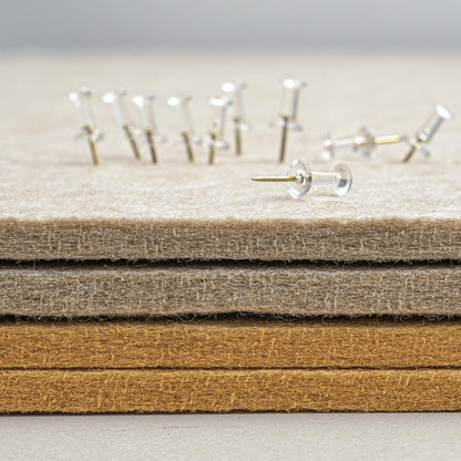 Lightomorrow Bulletin Board, 36 x 24 inches Felt Board - Decorative Pin Board, Cork Board Alternative for Wall, 3' x 2' Foldable Self-Adhesive Vision Board Prayer Board with 20 Pushpins - Beige Brown