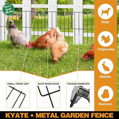 Animal Barrier Fence, 25 Panels 27ft(L) X 17inch(H) Dog No Digging Fence Barrier, Rabbit Ground Defense Blockers, Rustproof Metal Fence Border for Outdoor Garden Landscape Patio