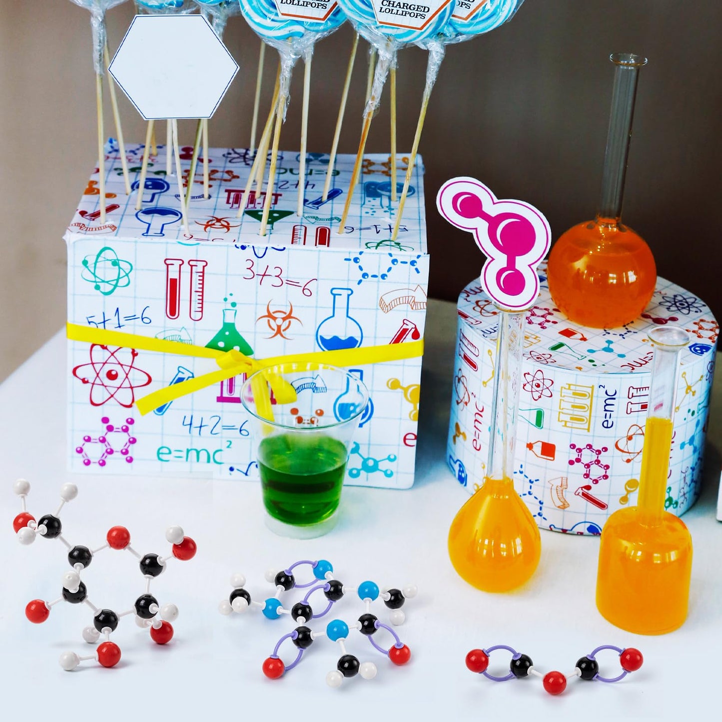 HFKPJRT Molecular Model Kit, 208 Pcs Molecular Model Kit Organic Chemistry, Atom Element Model Kits for Lessons in Chemistry, Gift for Teachers and Students to Raising Space Imagination