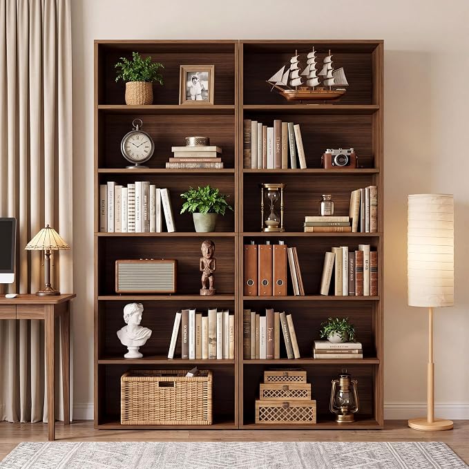 IRONCK Bookshelves and Bookcases Floor Standing 6 Tiers Display Storage Shelves 70 in Tall Bookcase Home Decor Furniture for Home Office, Living Room, Bed Room