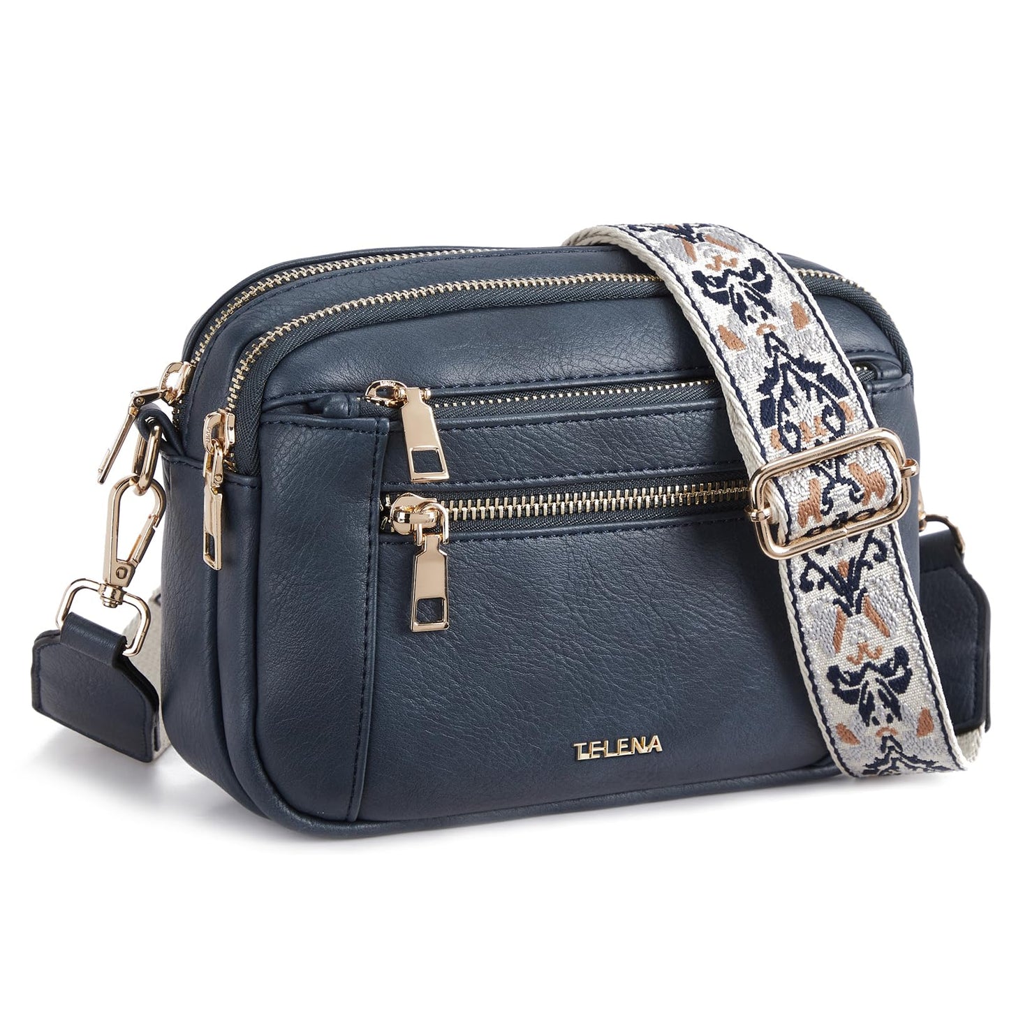 Telena Small Crossbody Bags For Women Vegan Leather Crossbody Purse With Adjustable Wide Strap For Daily Life