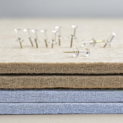 Large Bulletin Board - 48 x 36 Inches, Decorative Felt Pin Board for Wall - 4' x 3' Foldable Photo Display Board with Self-Adhesive Tape, Includes 20 Push Pins - Lavender Blue