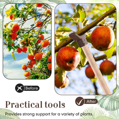 Yungyan 8 Pcs Tree Support, Plastic Fruit Branch Support Device Tree Brace Prevent Them from Breaking for Vineyards Ornamental Gardens Orchards Fits on Standard 1.57 x 1.57 Inch Lumber (Brown)