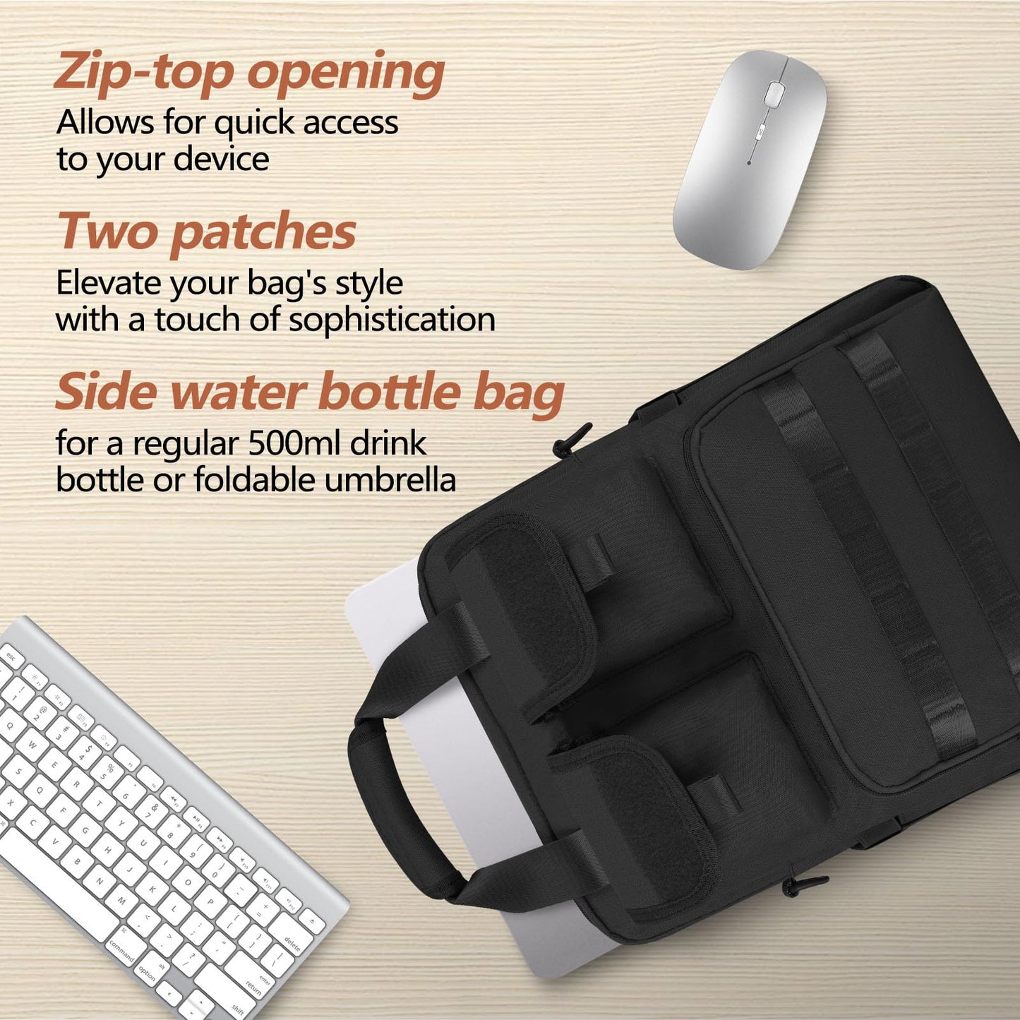 ArcEnCiel Tactical Briefcase, 12L Messenger Bag with 8 Compartments, 900D Oxford Fabric Sturdy Laptop Bag for Business Commute Travel, Fits 14.2" Computer Tablet Files