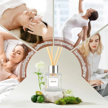 Reed Diffuser Set, 1.7 fl oz Scent Diffuser with Sticks, Lavender Scent for Bathroom Accessories Shelf Decor, Air Fresheners for Home, Home Fragrance Products, House Office Room Decor Aesthetic Gift