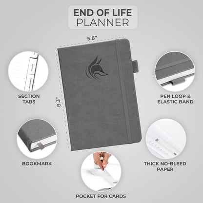 Clever Fox End of Life Planner – Final Arrangements Organizer for Beneficiary, Will Preparation, Last Wishes & Funeral Planning, A5 (Gray)