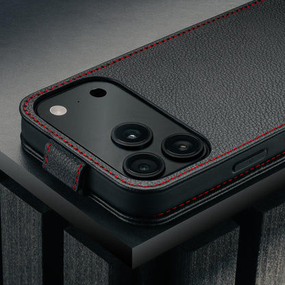 TORRO Flip Case Compatible with iPhone 17 Pro Max 6.9” 2025 – Premium Leather Vertical Flip Wallet Case with Card Slots (Compatible with Official MagSafe Chargers) (Black)