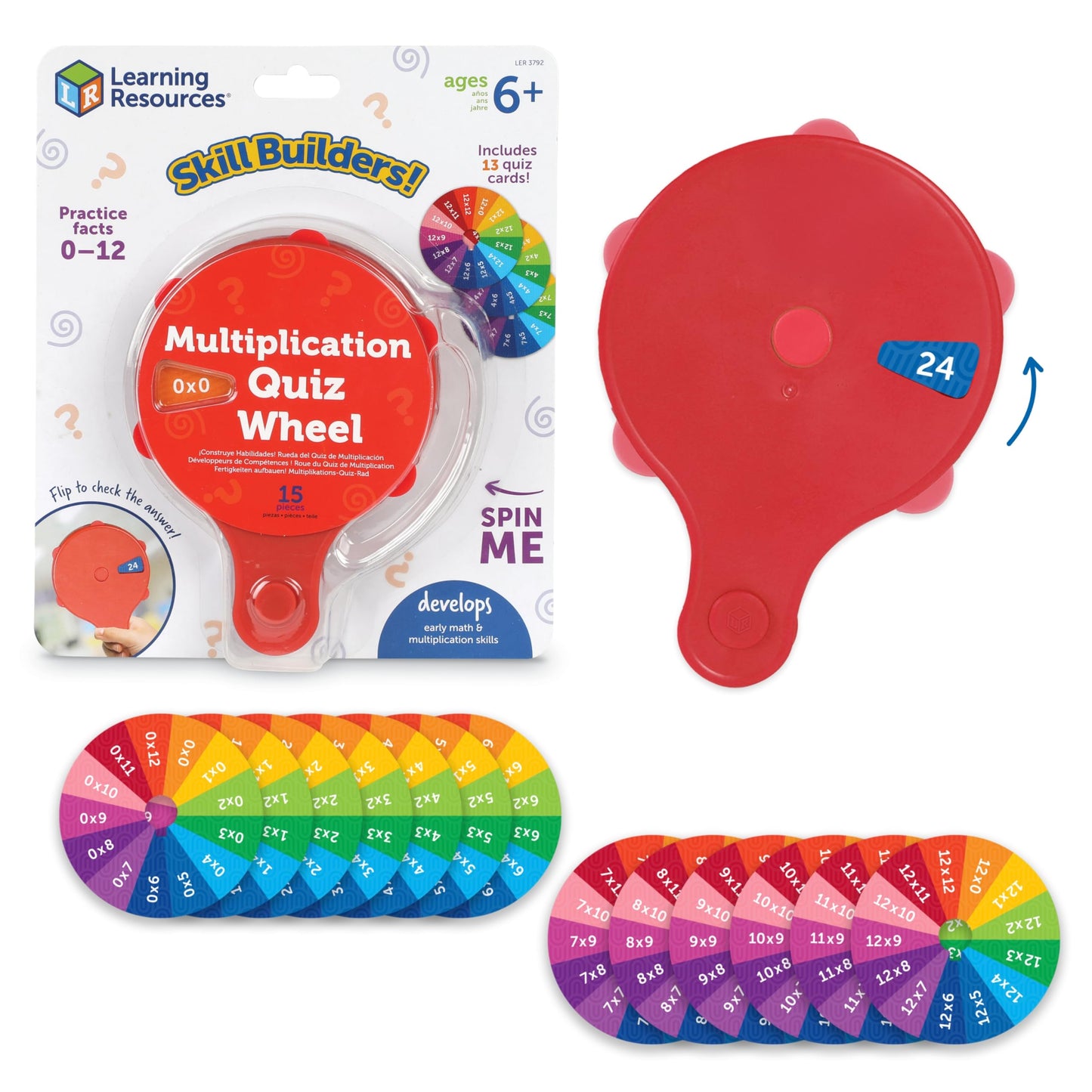 Learning Resources Skill Builders! Multiplication Quiz Wheel Math Fidget Toy Ages 6 and Up