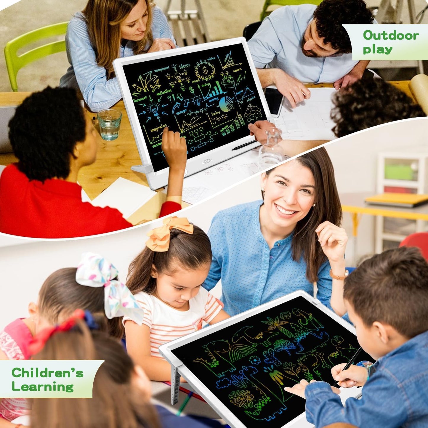 LCD Writing Tablet, 18 Inch Colorful Doodle Board Valentines Kids Gifts,Erasable LCD Writing Tablet for Kids, Home School Office Christmas Gifts for 3-12 Years Home School