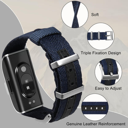 Farluya Nylon Leather Compatible with Hume Band Replacement,Adjustable Clasp Buckle & Loop Closure for Secure,Sport Lightweight Fabric Strap for Hume Health Band Fitness Tracker Women Men