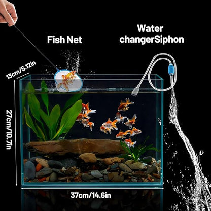 Ultra Clear Glass Fish Tank 3.5 Gallon, 5mm Thickened Rimless Aquarium Tank Low Iron, Nano Aquarium for Betta Gold Fish Shrimp，14.5”L x 5.1”W x 10.6”H